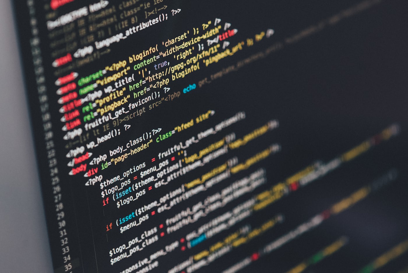 Lines of source code displayed on a monitor