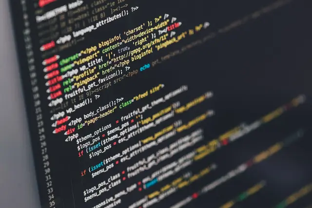 Lines of source code displayed on a monitor