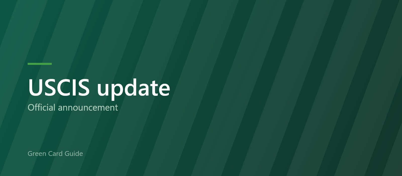 A dark green title card reading “USCIS update” above the words “USCIS announcement”